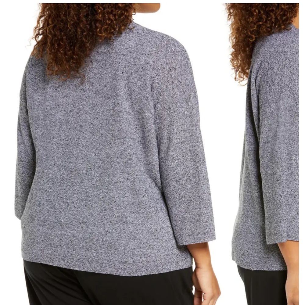 NWT EILEEN FISHER Open Front Organic Linen & Cotton Cardigan - Picture 3 of 8